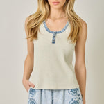 Henley Washed Tank Top - 2 Colors! - The Nines