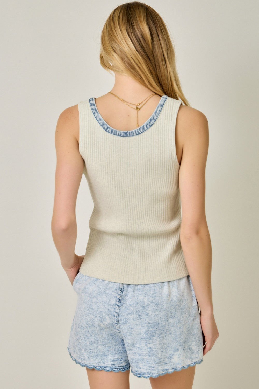 Henley Washed Tank Top - 2 Colors! - The Nines