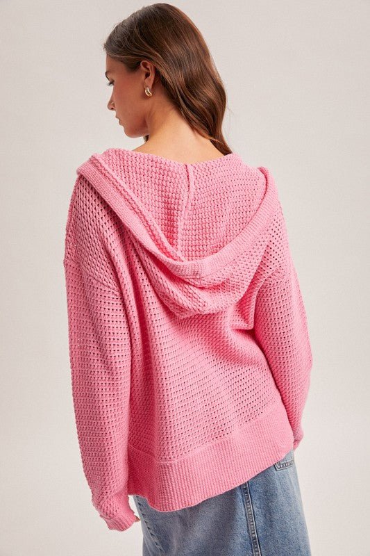 Crochet Open Knit Hoodie - 2 Colors! - The Nines