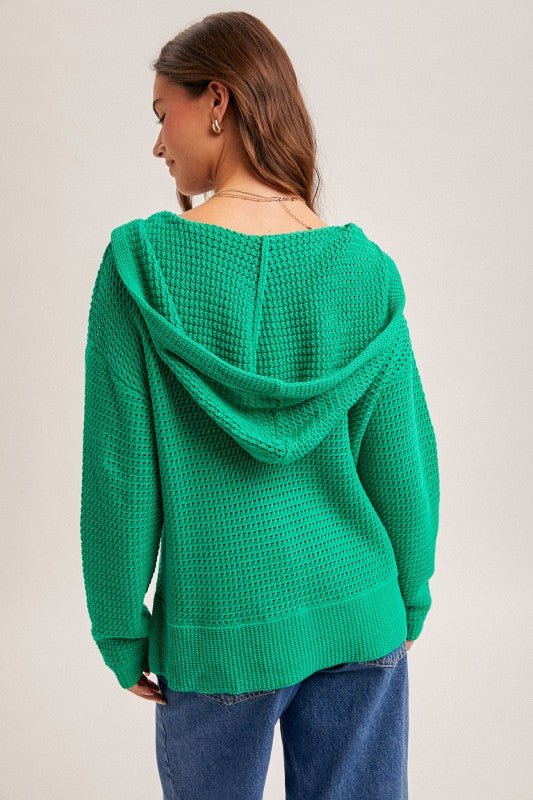 Crochet Open Knit Hoodie - 2 Colors! - The Nines