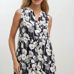 June Black & Ivory Floral Dress - The Nines