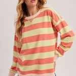 Strawberry Lemonade Striped Sweatshirt - The Nines