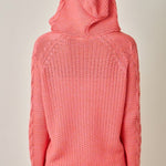 Raspberry Cable Knit Hoodie - The Nines