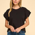 Layered Sleeve Short Sleeve Top - 2 Colors! - The Nines
