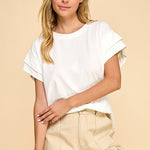 Layered Sleeve Short Sleeve Top - 2 Colors! - The Nines