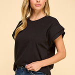 Layered Sleeve Short Sleeve Top - 2 Colors! - The Nines