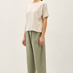 Olive Tencel Tapered Barrel Pant - The Nines