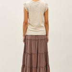 Natural Crochet Short Sleeve Top - The Nines
