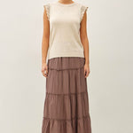Natural Crochet Short Sleeve Top - The Nines