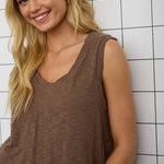 Brown Heathered Tank Top - The Nines