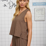 Brown Heathered Tank Top - The Nines