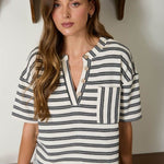 Ivory Boxy Henley - The Nines