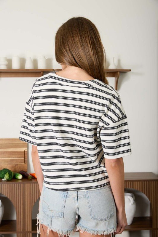 Ivory Boxy Henley - The Nines