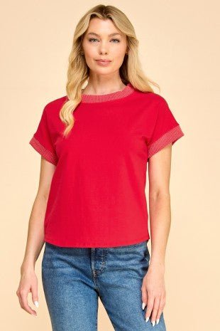 Ribbed Trim Top - 5 Colors! - The Nines