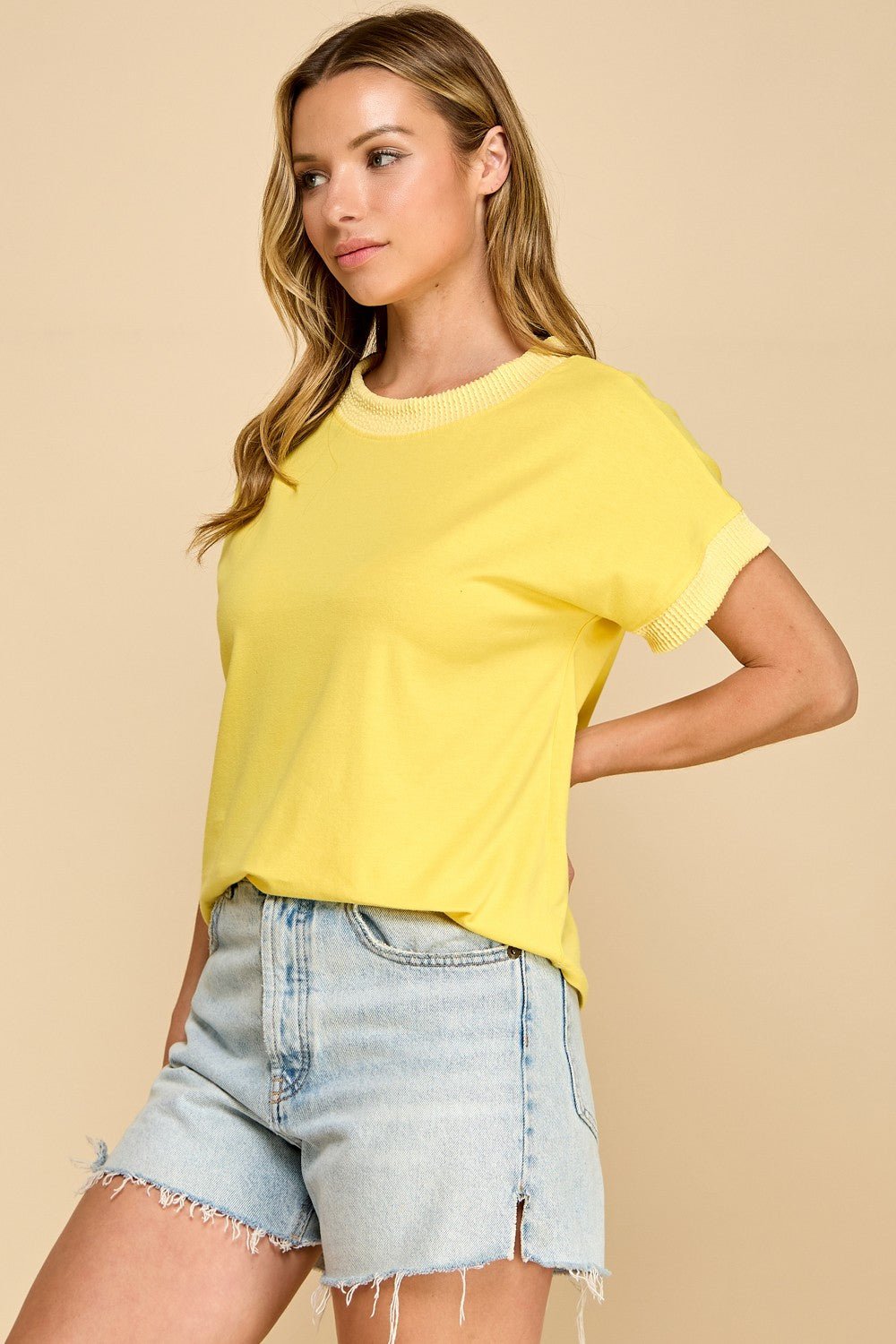 Ribbed Trim Top - 5 Colors! - The Nines