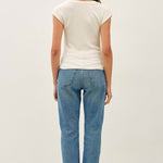 Oatmeal Ribbed Cap Sleeve Top - The Nines