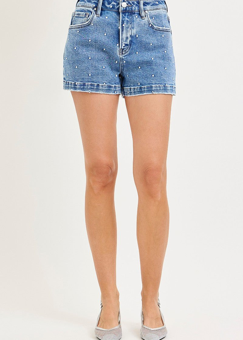 Risen Polka Dot Embroidered Shorts - The Nines
