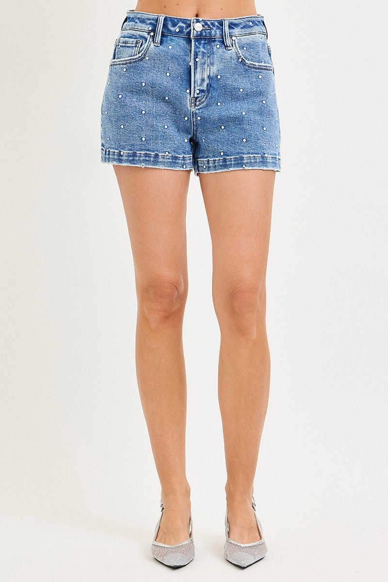 Risen Polka Dot Embroidered Shorts - The Nines