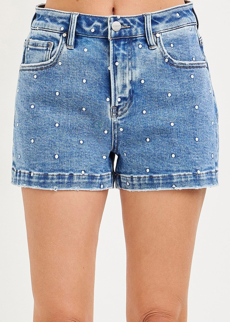 Risen Polka Dot Embroidered Shorts - The Nines