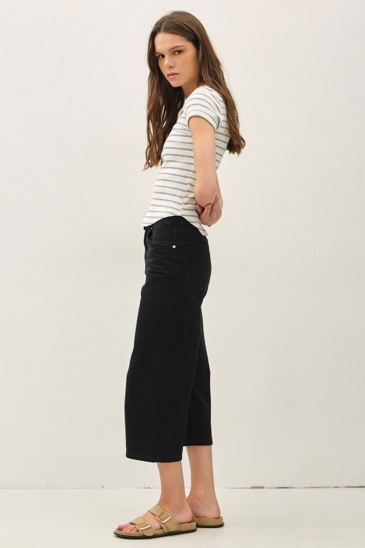Blue Striped Ribbed Short Sleeve - The Nines