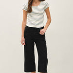 Blue Striped Ribbed Short Sleeve - The Nines