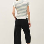 Blue Striped Ribbed Short Sleeve - The Nines