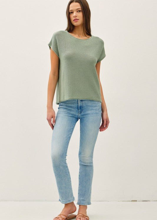 Knit Lightweight Sweater Tee - 2 Colors! - The Nines