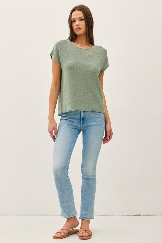 Knit Lightweight Sweater Tee - 2 Colors! - The Nines