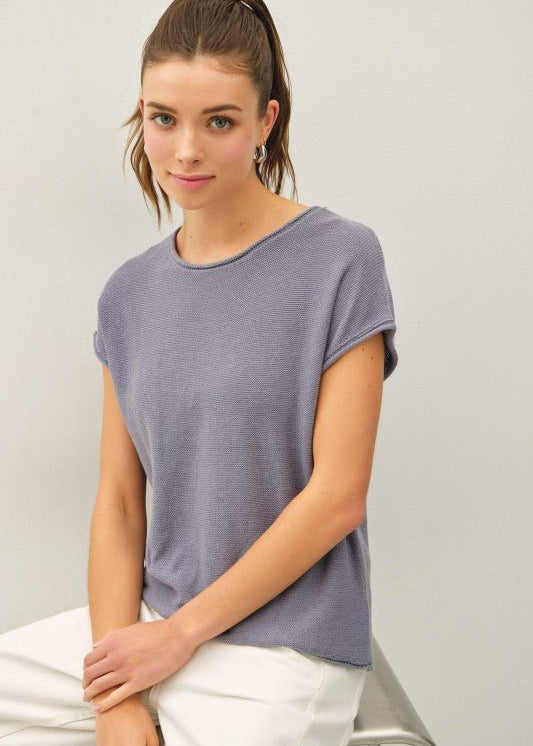 Knit Lightweight Sweater Tee - 2 Colors! - The Nines