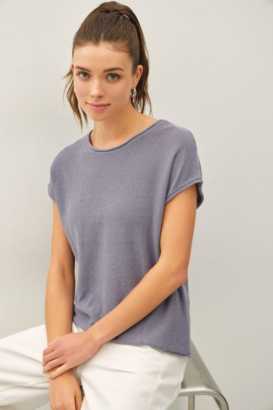 Knit Lightweight Sweater Tee - 2 Colors! - The Nines