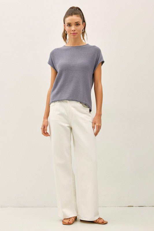 Knit Lightweight Sweater Tee - 2 Colors! - The Nines