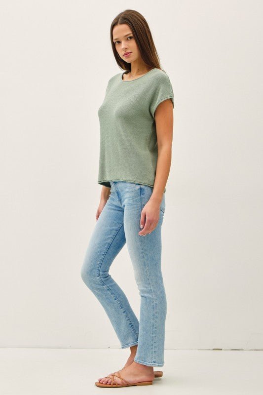 Knit Lightweight Sweater Tee - 2 Colors! - The Nines