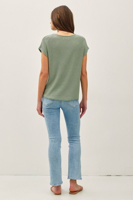 Knit Lightweight Sweater Tee - 2 Colors! - The Nines
