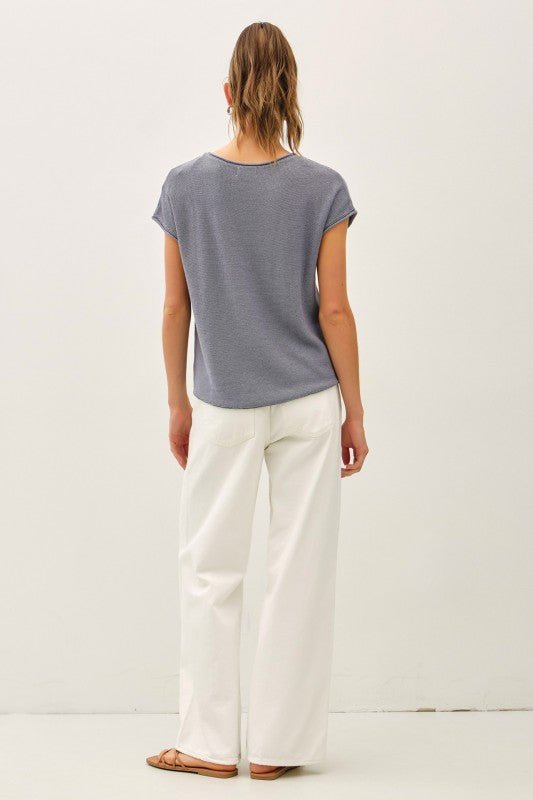 Knit Lightweight Sweater Tee - 2 Colors! - The Nines