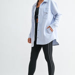 French Terry Snap Button Shacket - 2 Colors! - The Nines