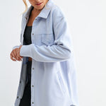 French Terry Snap Button Shacket - 2 Colors! - The Nines