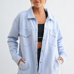 French Terry Snap Button Shacket - 2 Colors! - The Nines
