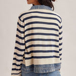 Denim Contrast Lightweight Sweater Jacket - The Nines