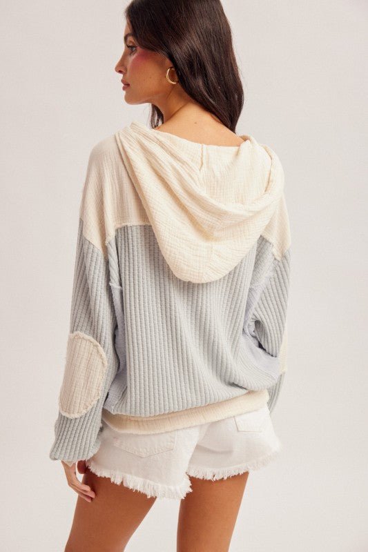 Dusty Blue Gauze & Waffle Lightweight Jacket - The Nines
