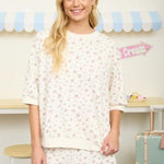 Floral Short Sleeve Crew Neck - The Nines