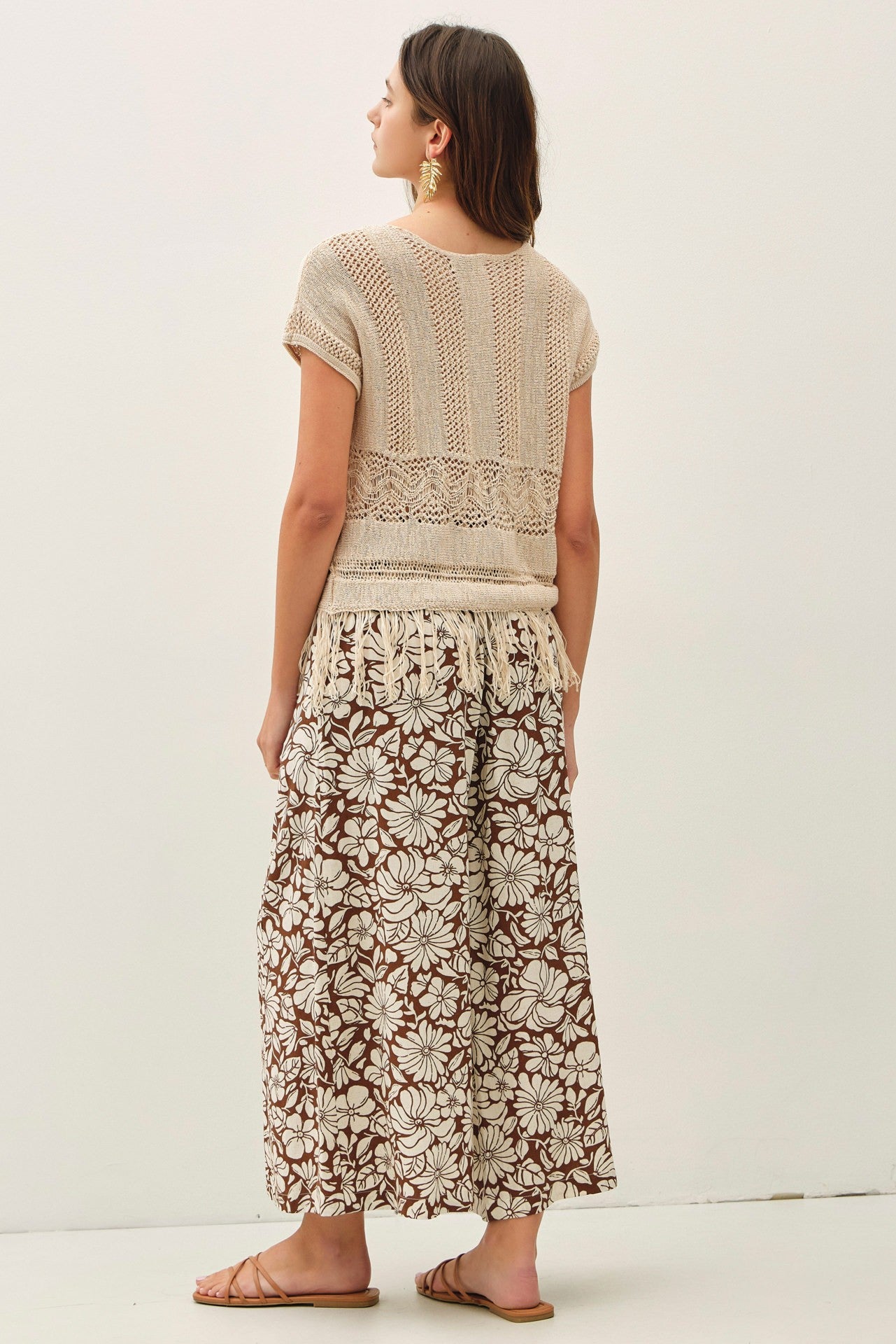 Bloom Wide Leg Cropped Pant - The Nines