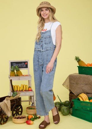 Washed Denim Overalls - The Nines