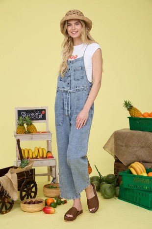 Washed Denim Overalls - The Nines