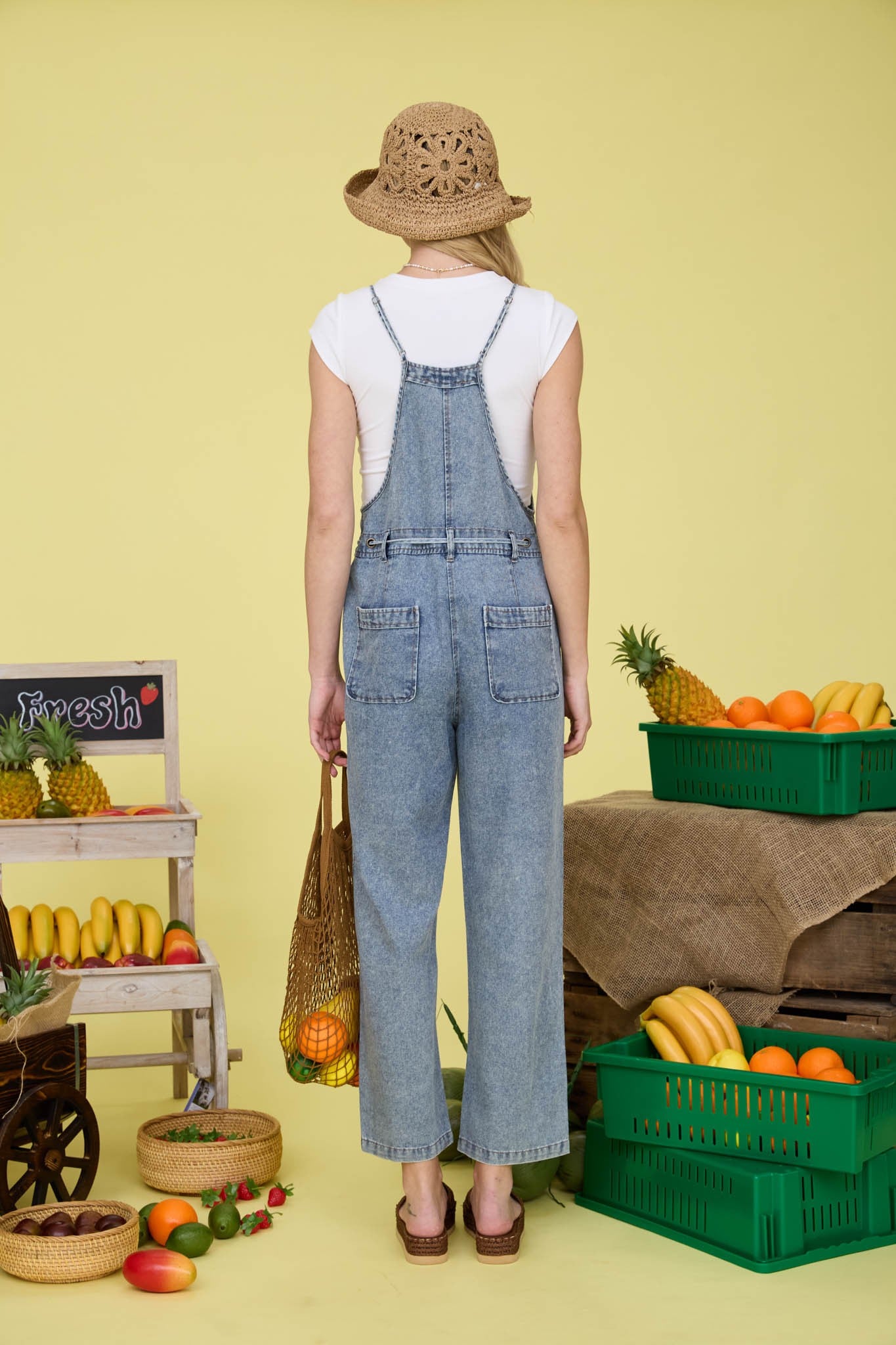 Washed Denim Overalls - The Nines