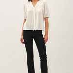 White Textured Flowy Top - The Nines