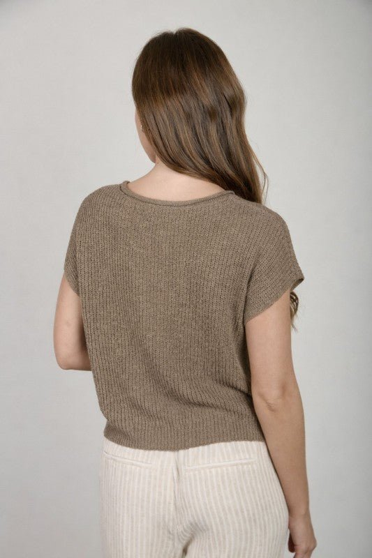 Mocha Sleeveless Summer Sweater - The Nines