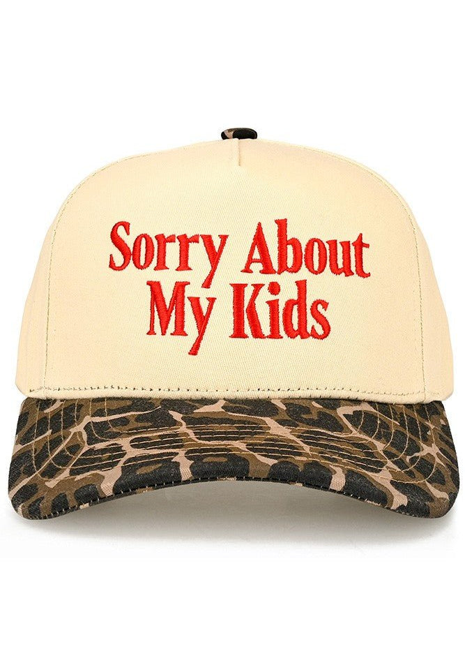 "Sorry About My Kids" Animal Print Hat - The Nines