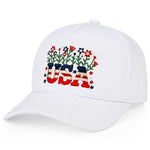 Floral USA Criss Cross White Hat - The Nines