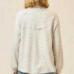 Light Heather Gray Cozy Sweatshirt Top - The Nines