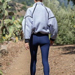 Lavender Blue & Black Sherpa Quarter Zip Jacket - The Nines